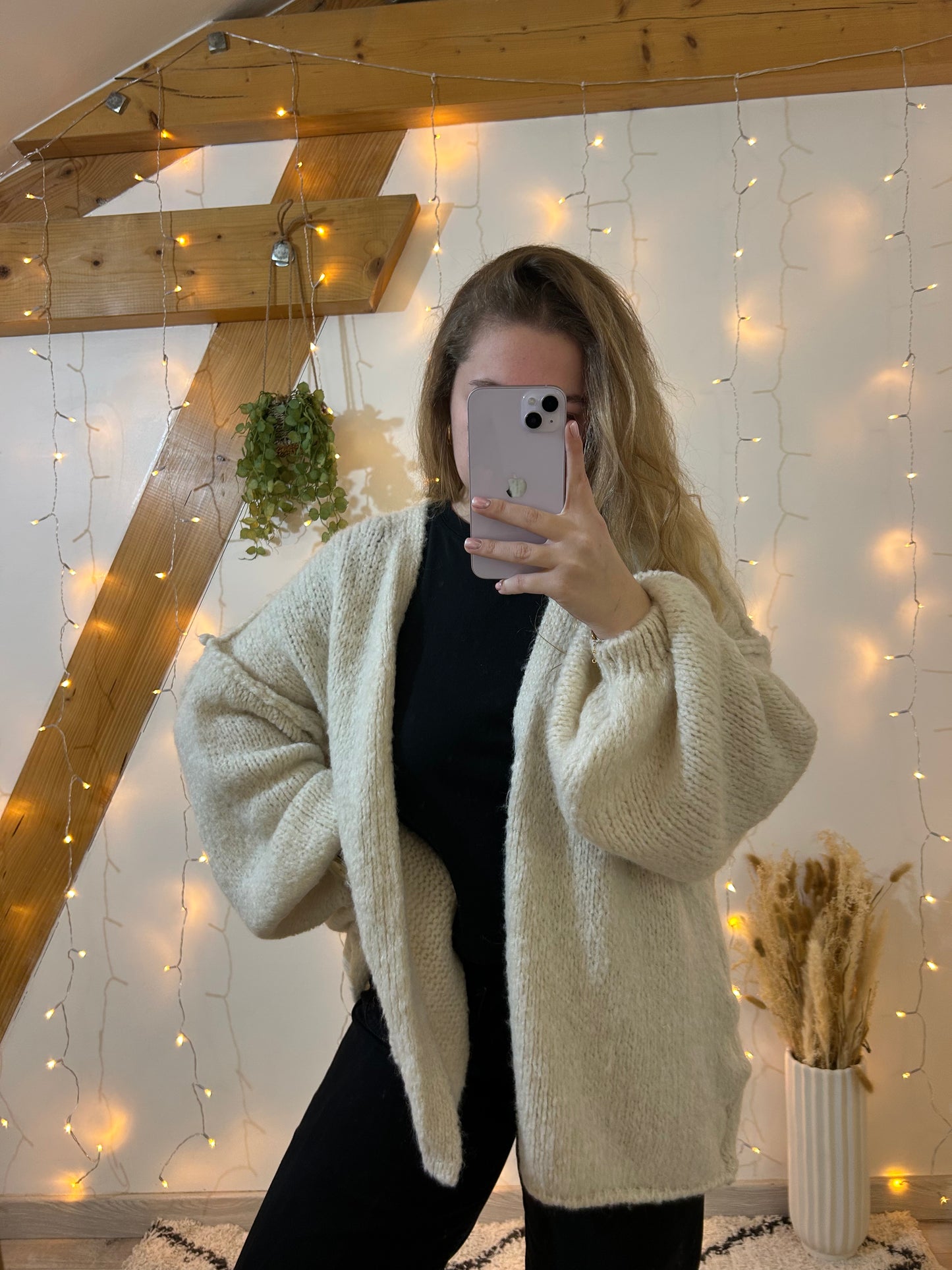 Cardigan fluffy crème