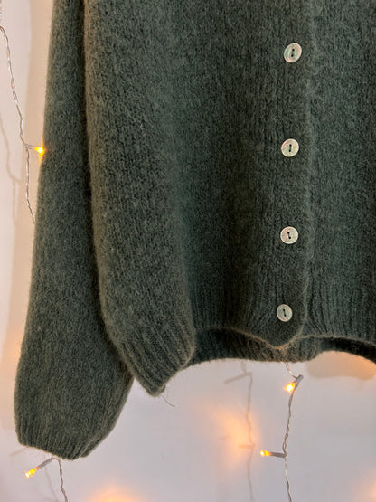 Gilet en maille kaki