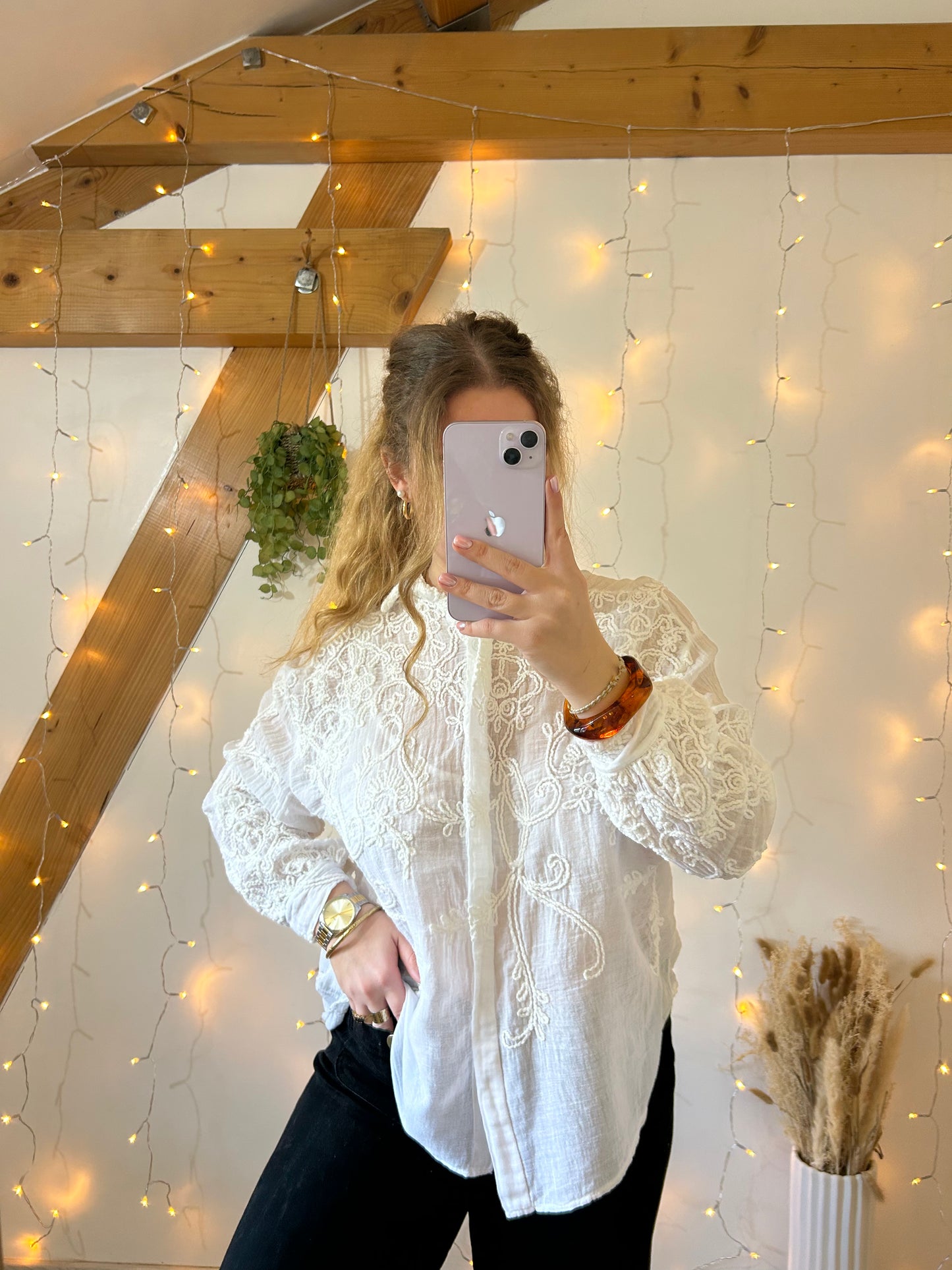 Chemise bohème brodée