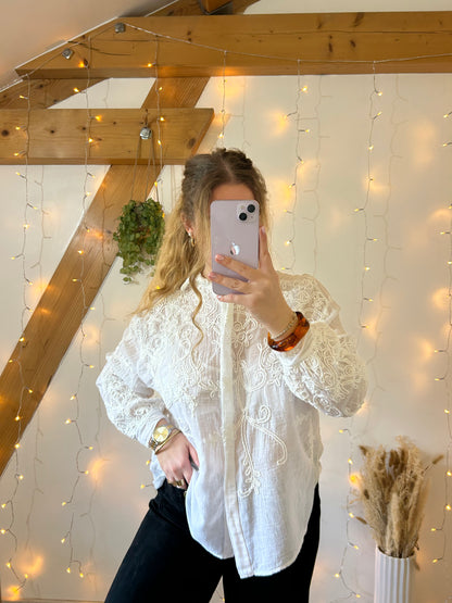 Chemise bohème brodée