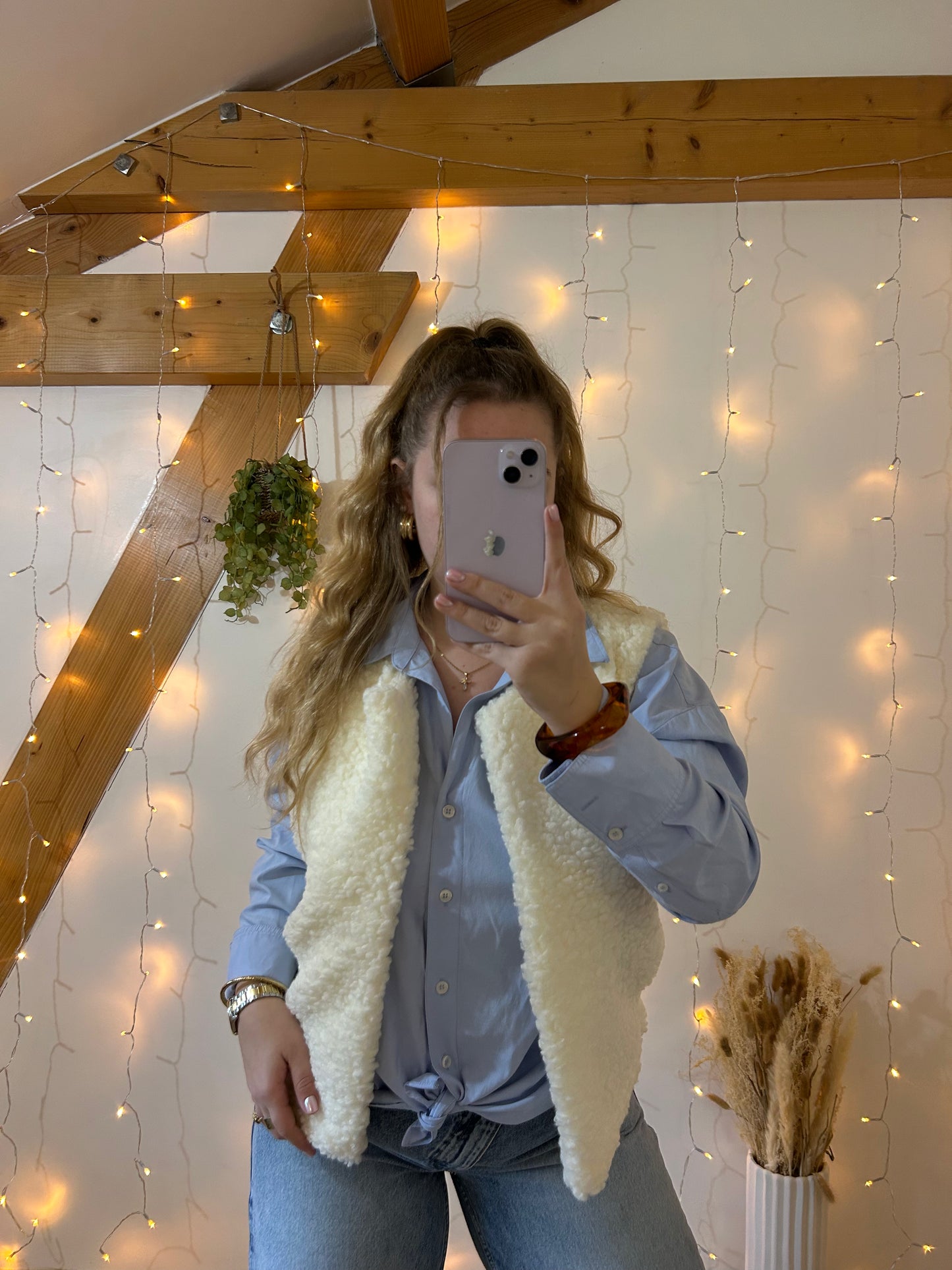 Veste sans manche bouclette