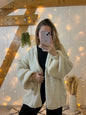 Cardigan fluffy crème